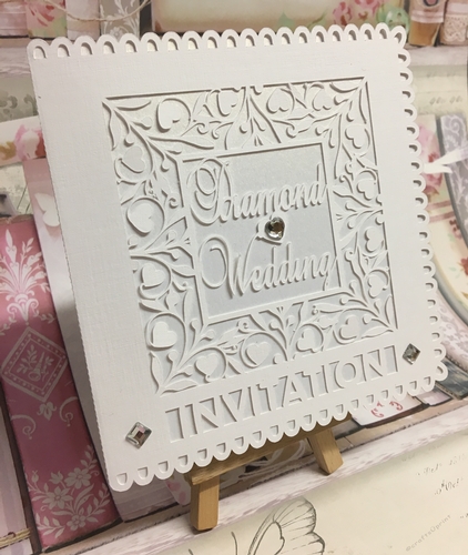 Diamond Wedding Anniversary Invitation Card