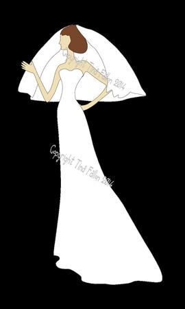Bride Dress No 2 Paper Piecing Layers