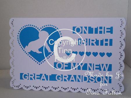 Birth Of My Great Grandson Baby Cut Out Card Template