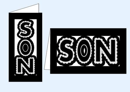 Son 2 Card Templates With Layered Wording