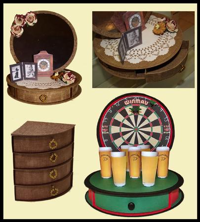 Circular Easel Card With 4 Underdrawers Choice No1