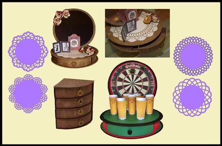 Circular Easel Card With 4 Drawers Choice No2 With 4 Doilie