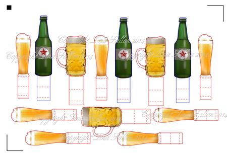 Beerbeer Glasses Mugs And Bottles Cameo Print N Cut
