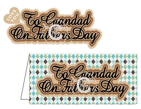 To Grandad On Fathers Day - Dl Deckle Card And Toppers X2
