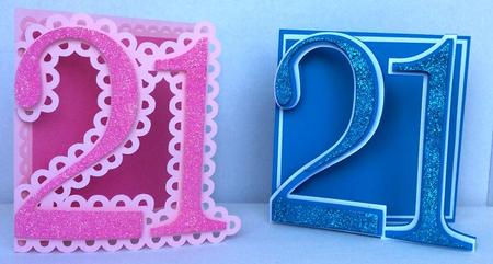21st Shaped Card Templates X 2 Cards (with Layering)