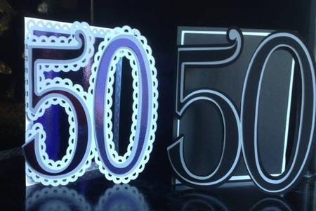 50th Shaped Card Templates X 2 Cards (with Layering)