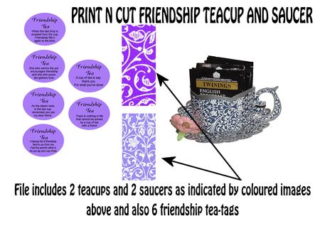 Teacup And Saucer No2+4 Print N Cut File