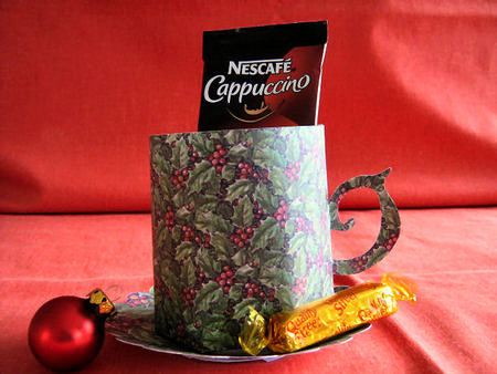 Christmas Holly Mug And Saucer Cut And Print