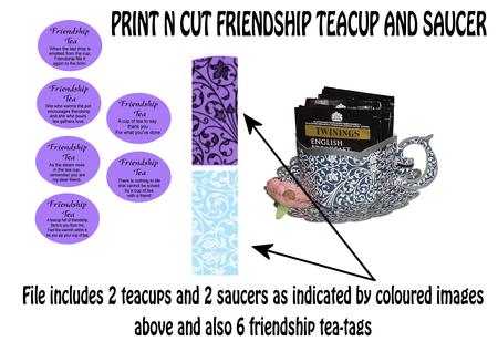 Teacup And Saucer No5+23 Print N Cut File