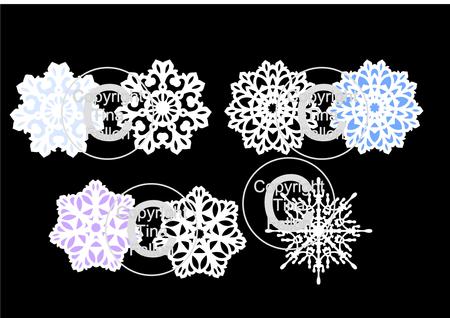 Set 4 Snowflake Toppers / Mats