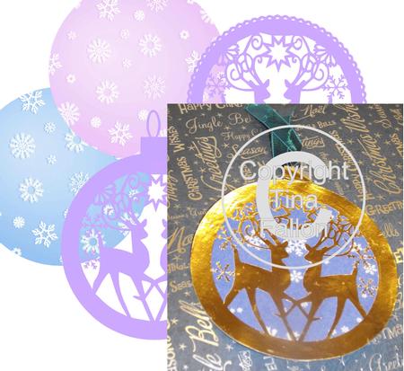 Reindeer Design Round Card Toppers With Optional Use Print N