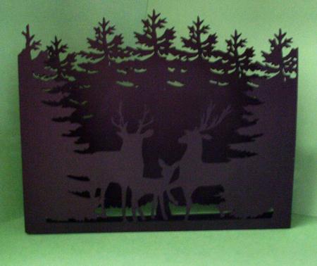 Deer In Forest Luminaire For Use With Led Tealights