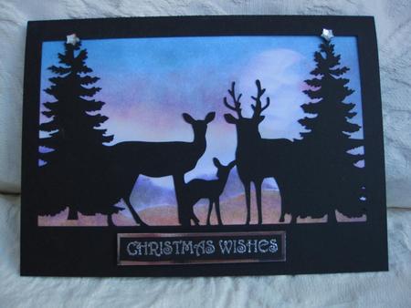 Deer In Forest Christmas Card Template Includes 3D Layering