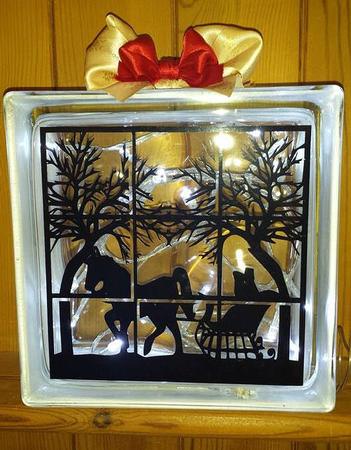 Horse Ride Through A Window Glass Block Tile Design 6x6 Inch