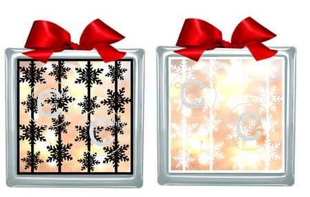 Snowflake Garlands Glass Block Tile Design 6x6 Inches
