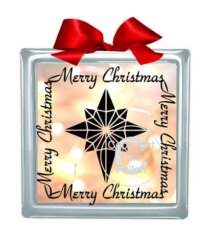 Christmas Star Vinyl Design For Glass Blocks