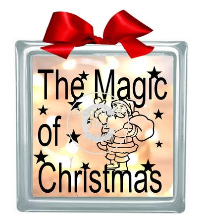 Magic Of Christmas Glass Block Tile Design 6x6 Inches