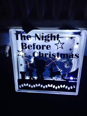 Night Before Christmas Design For Vinyl On Glass Blocks