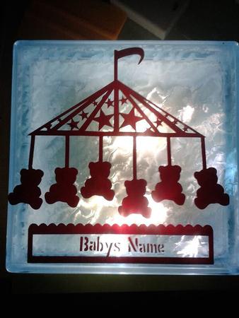 Carousel To Personalise Glass Block Tile Design 6x6 Inches