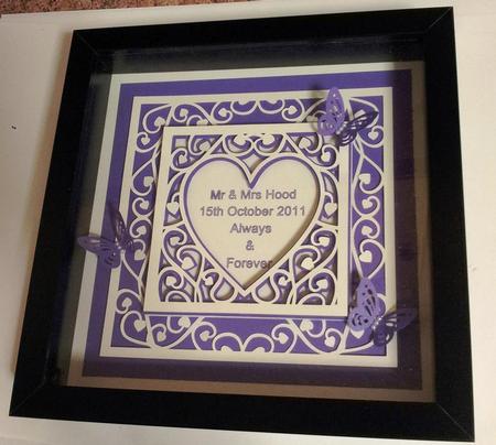 Heart Swirls Duo Frame Wedding gift keepsake  now in multi digital cutting formats