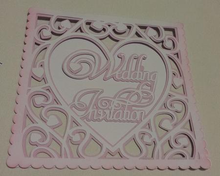 Heart Swirls Wedding Invitation Card Template now in multi digital cutting formats