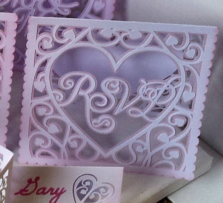 Heart Swirls R S V P Rsvp Wedding Card Template multi cutting formats
