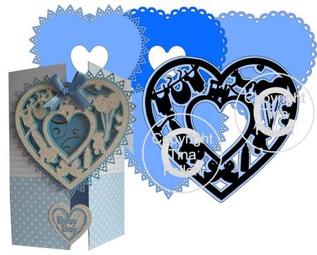 Decorative Baby Heart Topper For Boy 6 Layered File