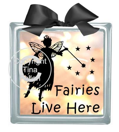 Fairies Live Here Vinyl And Glass Blocks Luminaires