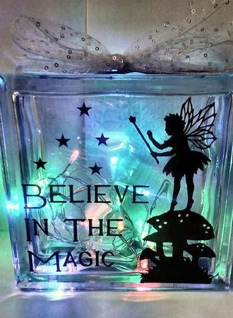 Fairy Believe In The Magic Vinyl And Glass Blocks Luminaires