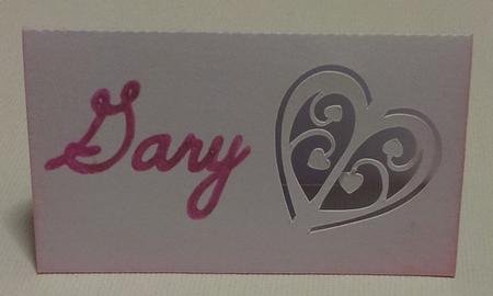 Heart Swirls Place Name Card now in multi cutting formats
