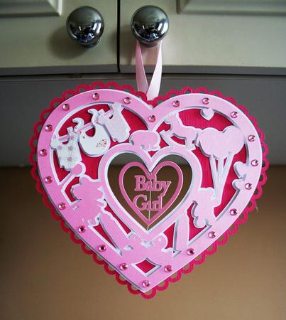 Decorative Baby Heart Topper For Girl 6 Layered File