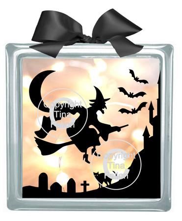 Halloween Witch 2 For Vinyl Glass Blocks Cards Etc
