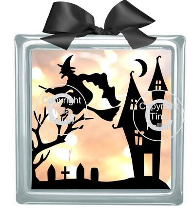 Halloween Witch No 3 For Vinyl Glass Blocks Cards Etc