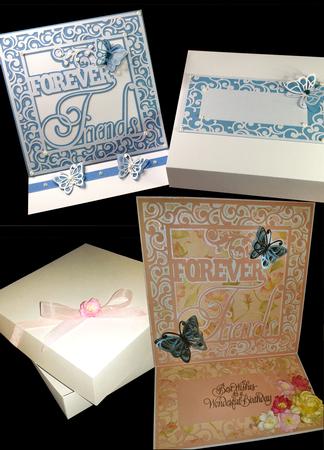 Forever Friends Easel Card With Box - Twirly Frames Set