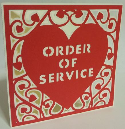 Heart Swirls Wedding Order Of Service Card now in multi format