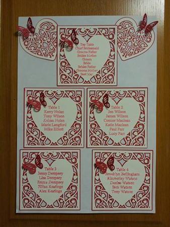 Heart Swirls Wedding Table Plan Decor now in multi formats