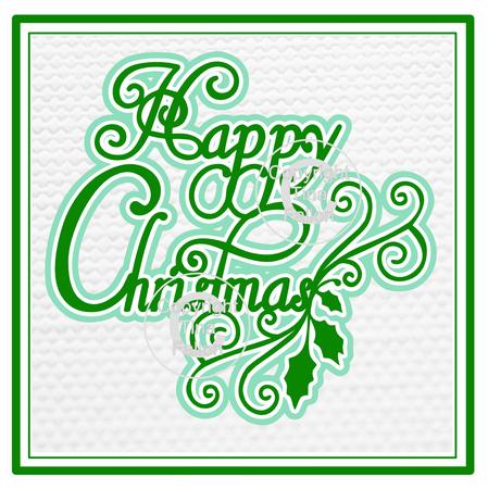 Swirly Holly 3 Layered Happy Christmas Topper
