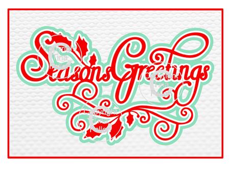 Swirly Holly Seasons Greeting Christmas Topper No4