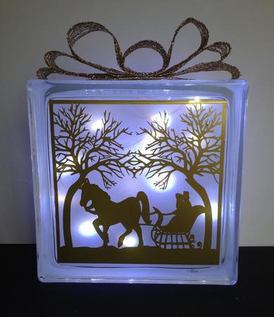 Winter Sleigh Ride Through Forest For Glass Blocks Vin