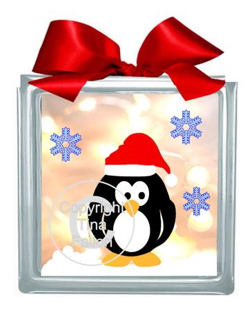 Penguin Design No 1 Glass Blocks Luminaires Vinyl Chrismtas
