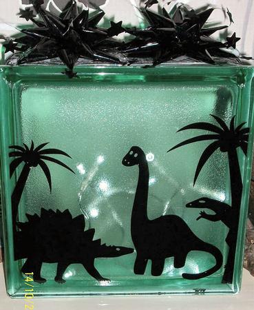 Dinosaurs Design No 1 Glass Blocks Luminaires Vinyl Cards