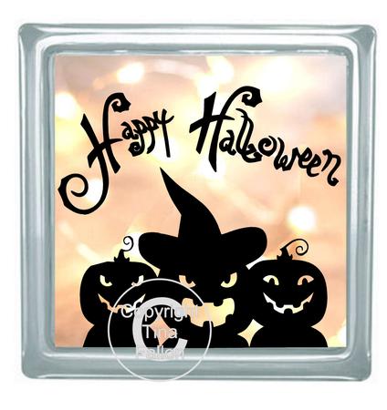 Happy Halloween Glass Bloc Vinyl Card Etc