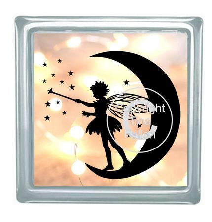Fairy On Moon With Stars No 3 For Vinyl Cardsglass Blocks