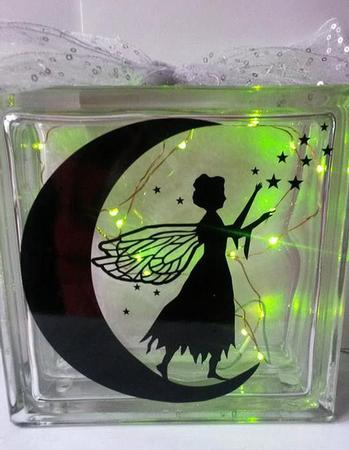 Fairy On Moon With Stars No 4 For Vinyl Cardsglass Blocks