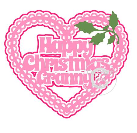 Christmas Heart Granny Card Topper / Hanging Ornament