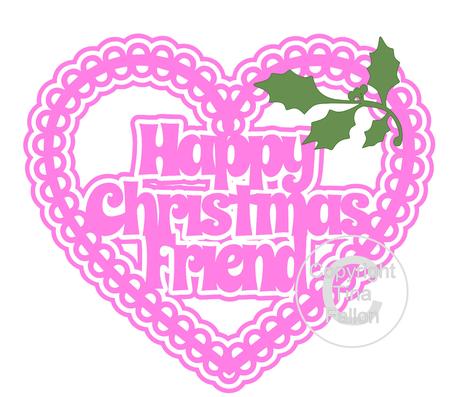 Christmas Heart Friend Card Topper / Hanging Ornament multi formats 