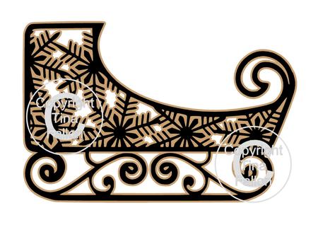 Snowflake Sleigh Christmas Card Layered Topper