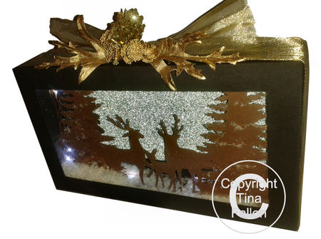 Deer In Forest Christmas Scene In A Box Luminaire