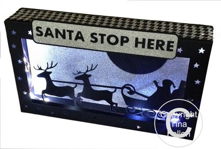 Santa Christmas Eve Scene In A Box Luminaire