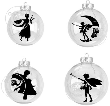 4 Mini Fairy Silhouettes - Ideal For Hanging Baubles